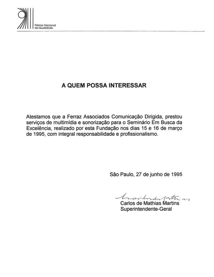 Carta da Fundação Nacional da Qualidade
