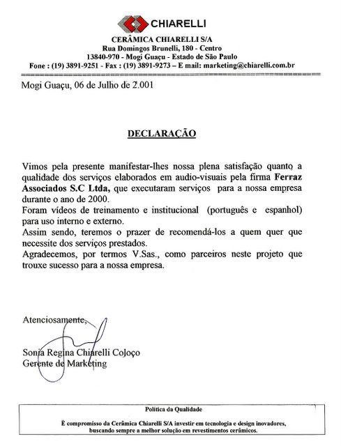 Imagem da carta original