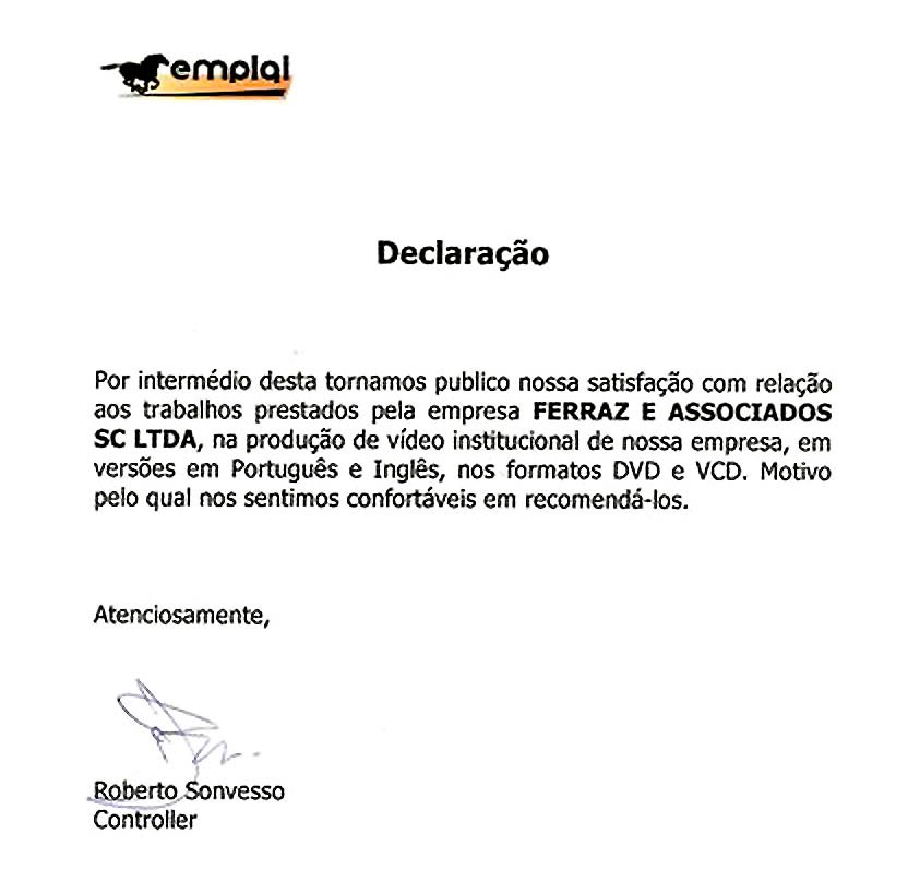 Carta de referência da Emplal