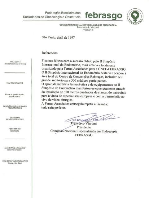 Carta FEBRASGO de 1997