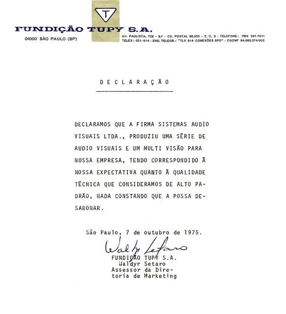 Carta da Fundição Tupy